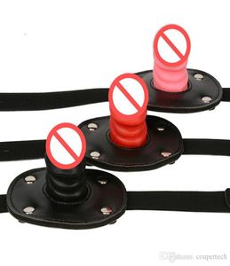 2-Typ-Verriegelung Penisdildoknebel Mundbiss Schwanzknebel BDSM-Bondage-Ausrüstung Sklaventrainer Sexspielzeug für Erwachsene für Männer Frauen6522805