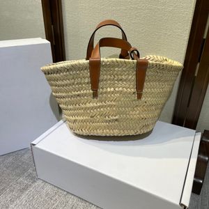 Top Designer Beach Bag Vine Large Capacity Handbag Willow Weaving Women's Handbag Summer Beach Balinese Grass Bag Women's Travel Basket Wallet with Box Send Federal