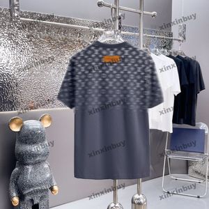 Xinxinbuy Men Designer Tee T Shirt 2024 Gradient Letter Printing 1854 Bawełniany rękaw