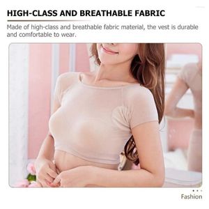 Camisoles & Tanks Skin Color Sweat Underwear Vest Polyester Breathable Underarm Wicking Includes Pad