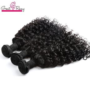 Water Fala Brazylijska przedłużenie włosów Big Curly 100 nieprzetworzony Dziewicze Human Hair Poledle 3pclot Dyable Ocean Hair Weave Weft Gre2124041