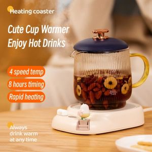 Tools 220V Coffee Mug Warmer Electric Cup Heater 4 Temperature Settings Heating Coaster for Tea Milk Water Warming Pad Timed Shutdown