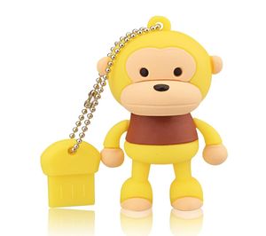 Żółta kreskówka Monkey Design 8GB 16 GB 32GB 64G USB Flash Drives Dopoczyny Pióro Pióro Pióro USB 20 Pamięć Stick do komputera Tablet Laptopa P5581762