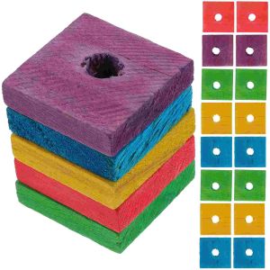 Игрушки 100 шт. маленький попугай DIY щепки игрушки для птиц деревянные цветные кубики игрушка для укуса