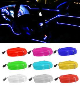 1M3M5M Flexible Car Interior Lighting LED Strip Garland Wire Rope Tube Line Neon Light With Cigarette Drive controller4374615