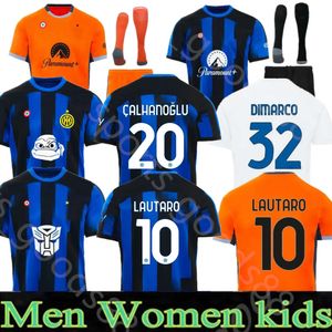 Lukaku Soccer Jerseys Barella Correa Inters Giroud Ibrahimovic Lautaro S Theo Brahim 23 24フットボールシャツ2023 2023 2024 Men Kids Kits Sets 4631