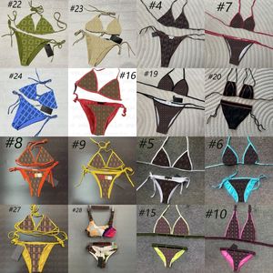 Mektup Kadın Plaj Sutyen Kılavuzu Set Lüks Tasarımcı Split Bikinis Mayo Seksi Yaz Kadın Halter Mayo Takım