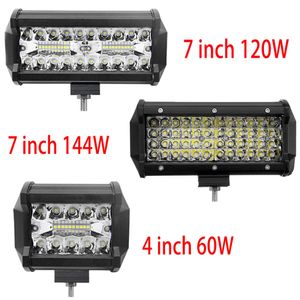 7 Polegada 144w combo led barras de luz ponto feixe de inundação 4x4 ponto 12v 24v 4wd barra led farol para barcos automóveis suv atv light4991499