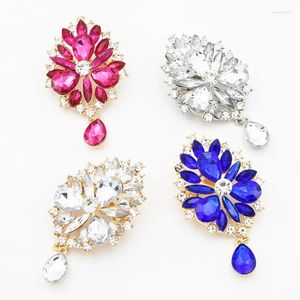 Brooches Wholesale Acrylic Stone Flower Pendent Brooch Pins Lady Party Clothes Pin