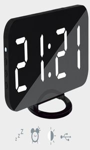 Многофункциональный светодиодный зеркальный будильник, цифровые часы, повтор отображения времени, ночная светодиодная подсветка, настольный будильник5536354