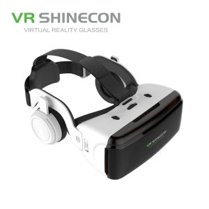 Dispositivos vr shinecon realidade virtual 3d caixa de óculos estéreo capacete removível vr fone de ouvido vr para ios android vr óculos smartphone brille