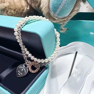 Pendant Fashion Necklace Designer Return Pendant Heart Form Doubledeck Chains With Pearl for Women Party Rose Gold Plat H8KO