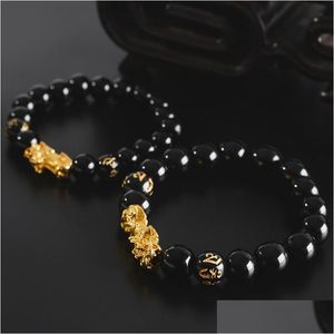 Braccialetti da uomo con perline grossolane Corda a mano a sei caratteri Bracciale Zhenyan Boutique Ornamenti etnici del vento 30 Pz / lotto Consegna gioielli Dh6Tm