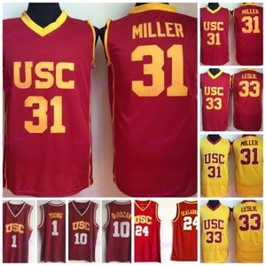 USC Trojans Jerseys College DeMar DeRozan 10 1 Nick Young 24 Brian Scalabrine 31 Cheryl Miller 33 Lisa Leslie All Stitched Team Red White Yellow Shirt Color NCAA