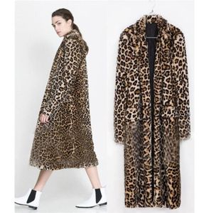 Lanshifei Young Girl Faux fur Coat Long Coat Pelliccia Woman Short Fur Jacket Women Europe Xlong Leopard Faux Jacket457812