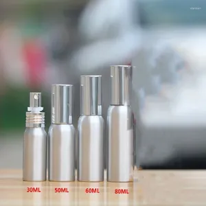 Frascos de armazenamento 20ml 30ml 50ml Recipientes cosméticos de alta qualidade portátil embalagem de viagem frasco de bomba de spray de alumínio 60ml 100ml