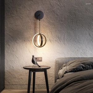 Wall Lamp Nordic Modern Simple Creative Personality Drawstring Living Room TV Background Bedroom Bed Led