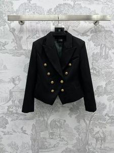 Vinatge Black Laple Long Long Sleeves Buttons 여성 코트 디자이너 더블 버튼 포켓 긴 재킷 30112