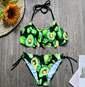 Entertainment Sport 039s Dwa fragmenty Swimwewo Partii 5 14 lat dziewczęta Swimsuit Kids Tropical Floral Ruffle Flounce bikini set Teena2971794