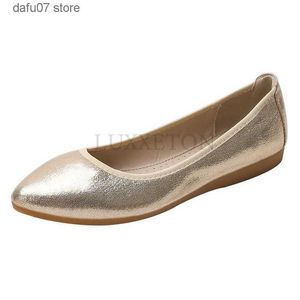 Sapatos de vestido Womens Ballet Flats Redondo Toe Lantejoulas Pano Flat Casual Mocassins Moda Slip on Light Moafers Plus Size 31-45 Walking ShoesH2431