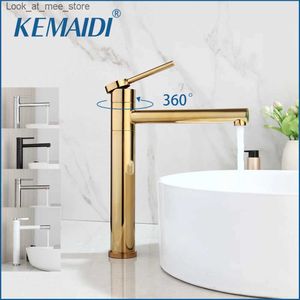 Banyo Lavabo muslukları Kaimeidi Yüksek banyo musluk lavabo siyah ve altın galvanizli musluk sıcak ve soğuk su karıştırıcı musluk güverte tesisat q240301