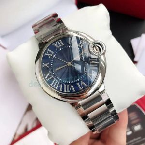 Homens e mulheres designer relógios balão azul aço inoxidável mecânico relógio automático tamanho 42mm36mm33mm moda casal movimento relógios presente de luxo aaa