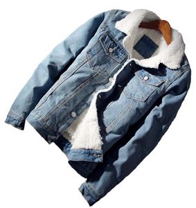 Erkek ceket ceket sıcak polar sherpa astarlı denim ceket 2019 kış moda erkek jean ceket dışarısı kovboy ceket artı boyutu8208934