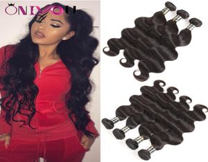 Brasiliansk kroppsvåg Virgin hårbunt affärer Remy Human Hair Extensions 456 Mix Order Body Weave Human Hair Weave Bundles1288348