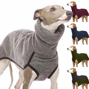 Jackets Elastic Dog Sweaters High Collar Winter Jacket Greyhound Hunter Outfit Coat Soft Medium Big Dogs Clothing S5XL Size