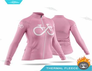 Solid Color Lady Winter Cycling Jersey kvinnor långärmad termisk fleece enhetlig ropa ciclismo mujer anpassade kvinnliga sportkläder8790559