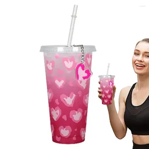 Mugs Color Changing Tumblers Cold Cups With Lids And Straws Large Tumbler Coffee Mug Keychain Reusable Ice
