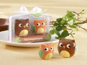 Party favors 200pcs100setlot Owl Always Love you Ceramic Salt and Pepper Shakers baby shower Wedding favors3457730