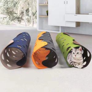 Toys Custom Cat Tunnel Felt Mat Toy Collapsible Cats Tube Toys Cave Nest Diy Combination Play Tunnels Pet Interactive Toy