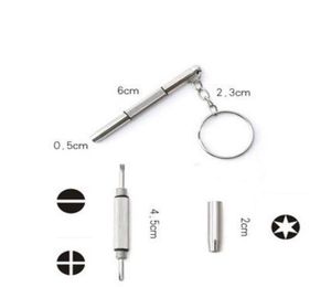 Whole 3 in 1 Aluminum Steel Eyeglass Screwdriver Sunglass Watch Repair Kit With Keychain Portable Screwdriver Hand Tools8052495