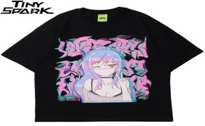 Men Hip Hop Streetwear T Shirt Sexy Anime Girl Illusion Print Tshirt Summer Short Rleeve Tshirt Harajuku bawełny luźne topy 28241826