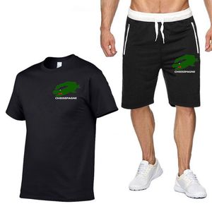 2024 nuovi uomini alla moda abbigliamento sportivo estivo tuta fitness abbigliamento sportivo da uomo a maniche corte T-shirt pantaloncini sportivi set a due pezzi