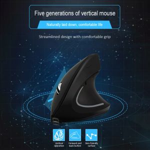 Mice Wireless Vertical Mouse 3 Gears 1600 DPI 2.4GHz Rechargeable Optical LED Mice for Household Computer Accessories