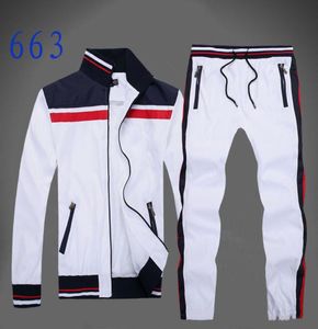 Sonbahar Men039s Tam Zip Trailsuit Erkekler Spor Takım Beyaz Ucuz Erkekler Sweatshirt ve Pantolon Suit Hoodie ve Pant Set Sweet Tweatsuit Men6865836