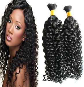 Mongolian kinky curly hair 2pcs human hair for braiding bulk no attachment Bundles Braiding Hair Extensions4156835