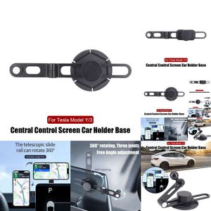 Ny ny ny gravitationstelefon för Tesla Model 3/Y Central Control Screen Holder Base Foldbar 360 graders roterande biltillbehör