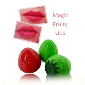 Magic Strawberry Lip Balm Natural Moisturizing Chapstick Söta bollläppar Pomade Fruity Care Makeup Romantic Bear7867098