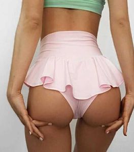 Womens sólido babados sexy bonito shorts saia de tênis meninas ginásio dança calças saia antiesvaziado calças curtas shorts sob a saia y06259441135