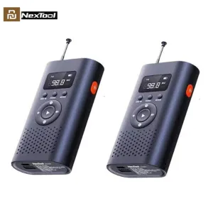 Steuern Sie Youpin Nextool 6in1 AM-Notfallalarm-Laserlicht 4500-mAh-Powerbank für FM-Radio im Freien Taschenlampe manuelle Stromerzeugung