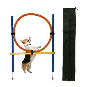 機器犬のトレーニングサークルペット障害物トレーニングジャンプサークルインタラクティブなトレーニングとストレージバッグの屋外ペット用品での運動