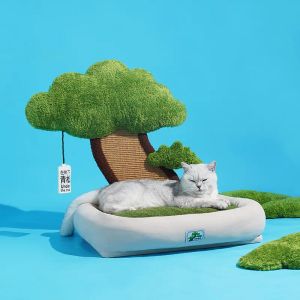 Matten Neues Katzennest, multifunktionales Haustier-Sofabett mit Kratzpads, Katzen-Schleifklinken-Schlafhaus mit interaktivem Katzen-Mint-Spielzeug