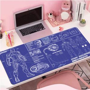 Almofadas mause pad gamer acessórios ferro mans xxl mouse pad bonito mousepad anime tapete de jogos portátil tapete de mesa pc gamer gabinete deskmat