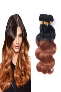 8a klass brasiliansk jungfru vågig färgat hår ombre 1b30 kroppsvåg 3 ​​buntar billiga mänskliga hårprodukter 100 gpcs remy väv extensio8397850