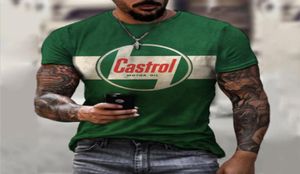 MEN039S Tshirts Harajuku Plus Boyut Castrol Dijital Baskı Erkekler Camisetas Street Style Sıradan Gömlek Shortsleeved Yuvarlak Yuvarlak Tedek T5620476