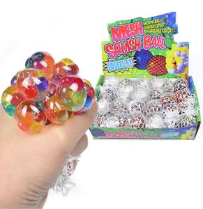 50CM Colorful Beads Mesh Squish Grape Ball Fidget Toy Anti Stress Venting Squishy Balls Squeeze Toys Decompression Anxiety Reliev8936148