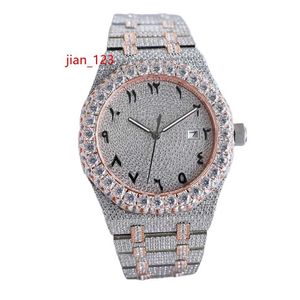 41mm Moissanites 여성 자동 기계식 시계 316L 스틸 Sapphire Ladies Business Wristwatch Montre de Luxe